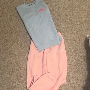 Pink and Blue White Fox crew and sweats